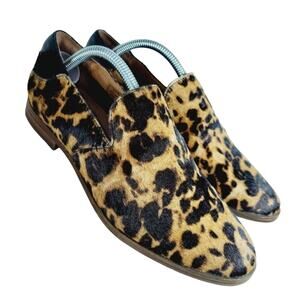 Rockport Trutech Perpetua Womens Size 5.5 Calf Hair Loafers Leopard Animal Print